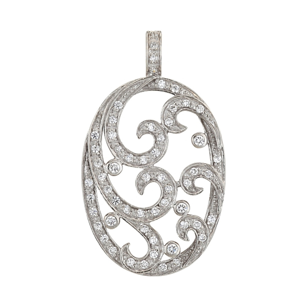 Серебряная подвеска с фианитом № 99442