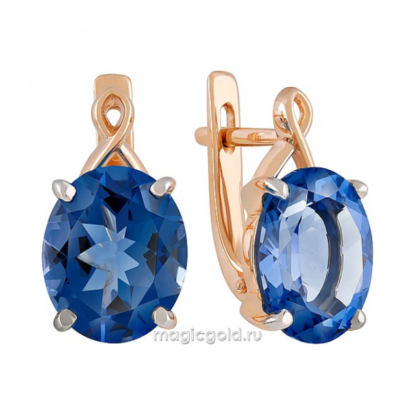 Золотые серьги с топазом № 135140