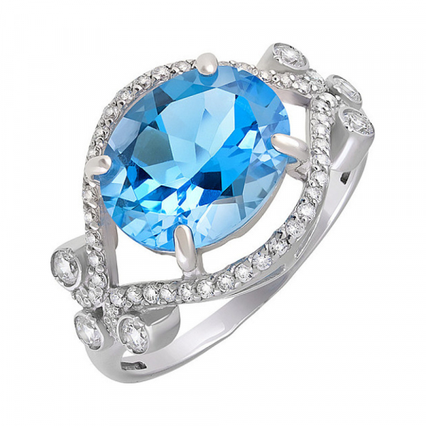 Серебряное кольцо с алпанитом и фианитом № 133307