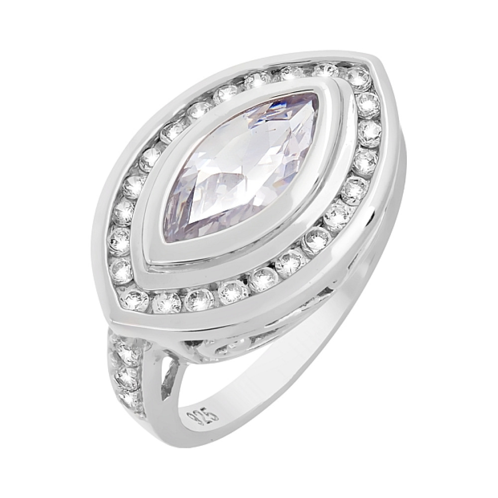 Серебряное кольцо с фианитом № 80556
