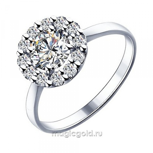 Серебряное кольцо с кристаллом swarovski № 161746