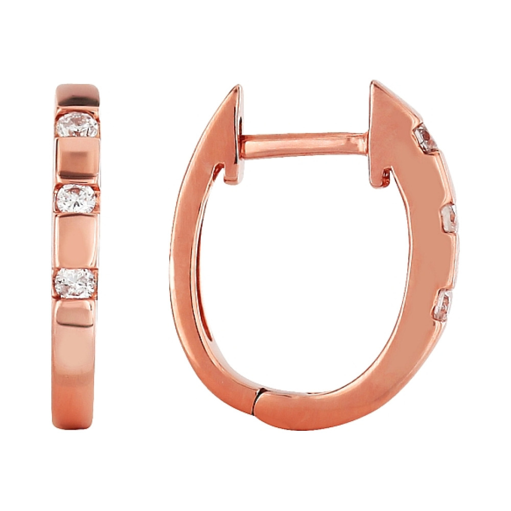 Золотые серьги с бриллиантом № 98064