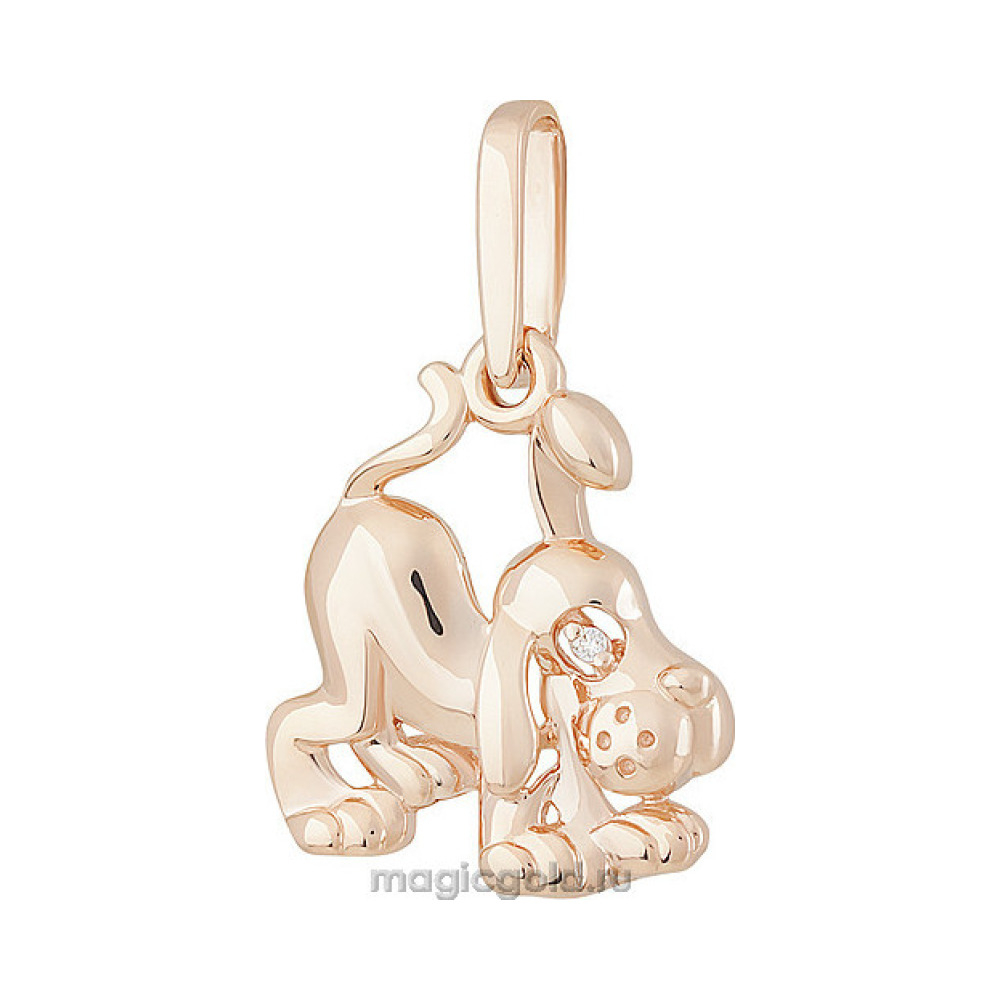 Золотая подвеска с фианитом № 155909