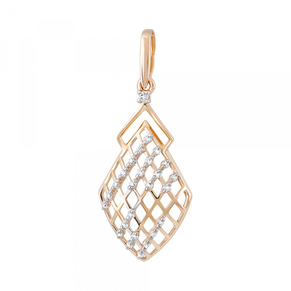 Золотая подвеска с фианитом № 130076