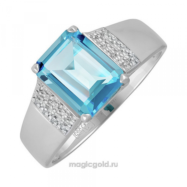 Золотое кольцо с топазом и фианитом № 139048