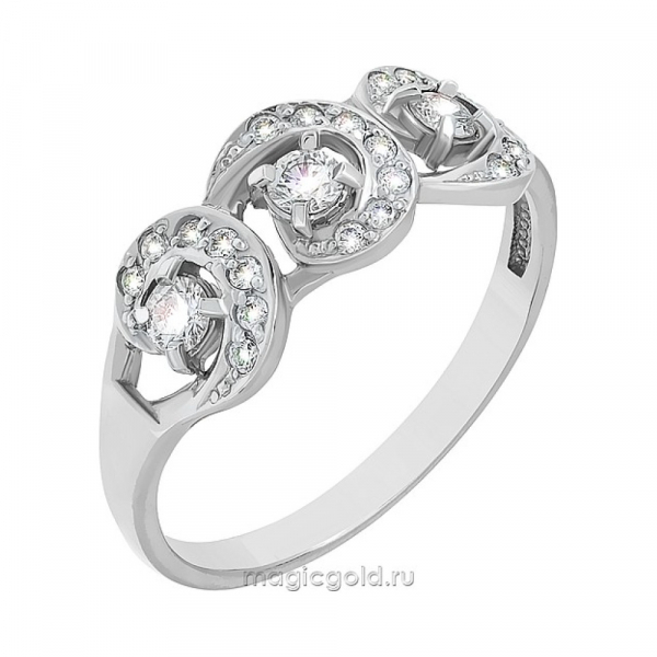 Серебряное кольцо с фианитом № 171351
