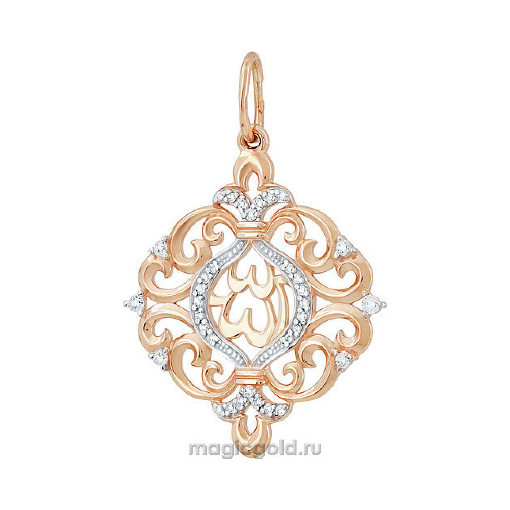 Золотая подвеска с фианитом № 141937