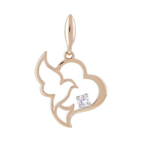 Золотая подвеска с фианитом № 127143