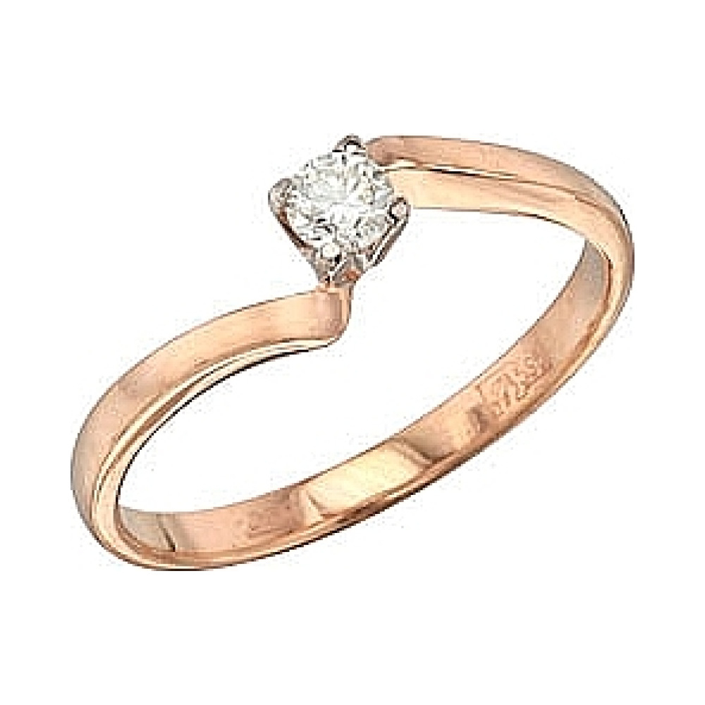 Золотое кольцо с бриллиантом № 36209