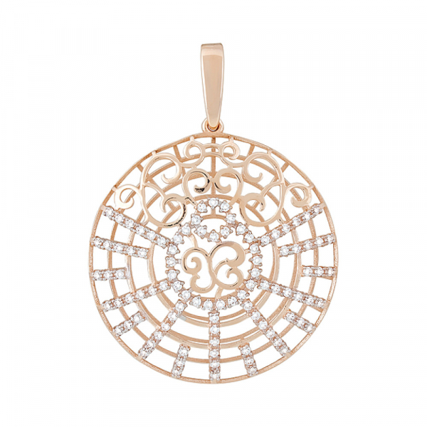 Золотая подвеска с фианитами № 127334