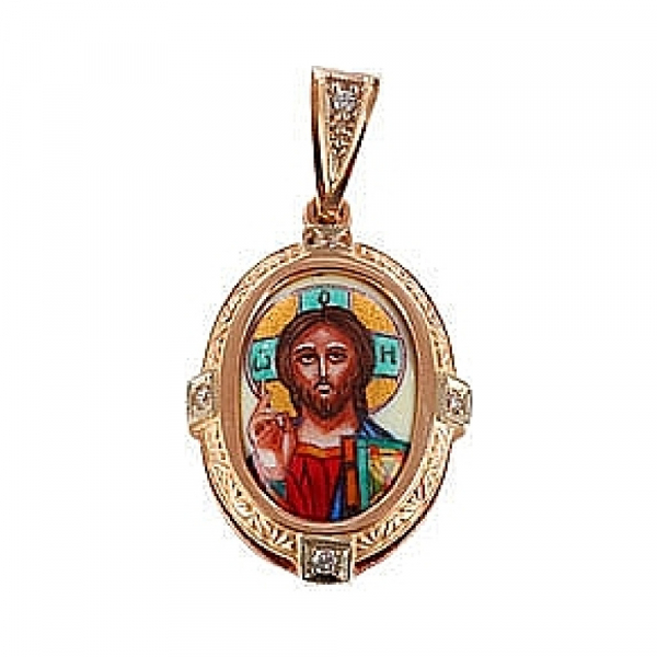  Икона с бриллиантом и эмалью 