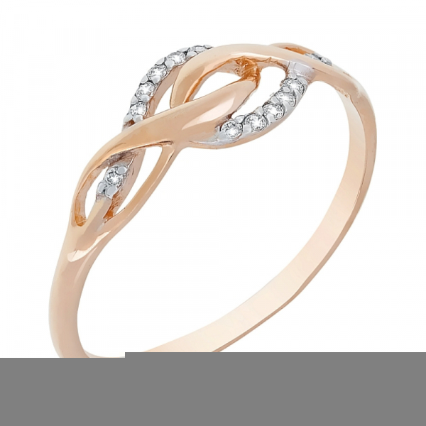 Золотое кольцо с фианитами № 107702