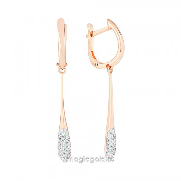 Золотые серьги с фианитом № 170061