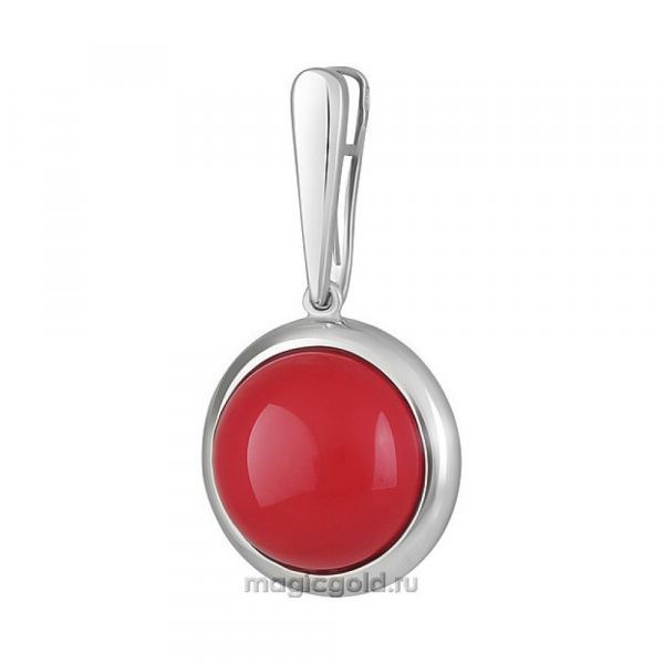 Серебряная подвеска с кораллом № 151457
