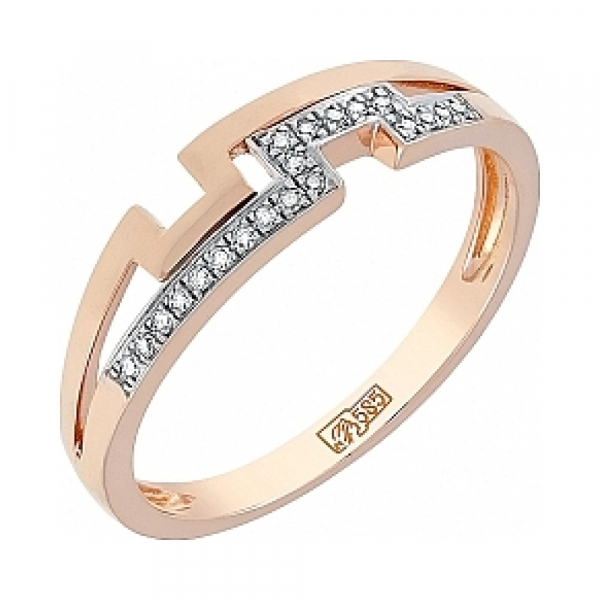 Золотое кольцо с бриллиантом № 114523