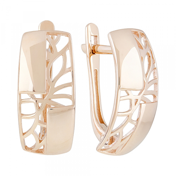 Золотые серьги без камня № 128782