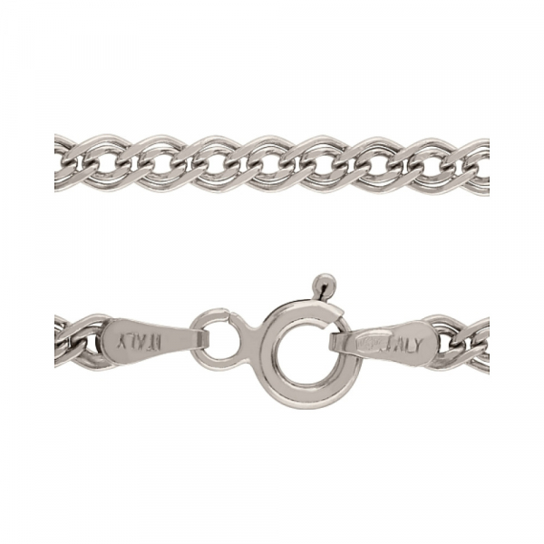 Серебряная цепь нонна родированная № 94647