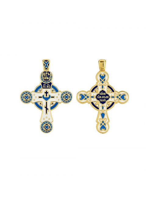 Крест с эмалью золотым покр № 85896