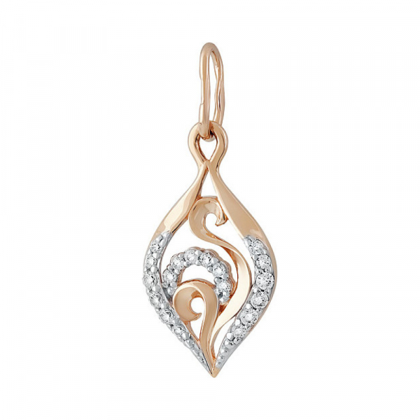 Золотая подвеска с фианитом № 138270