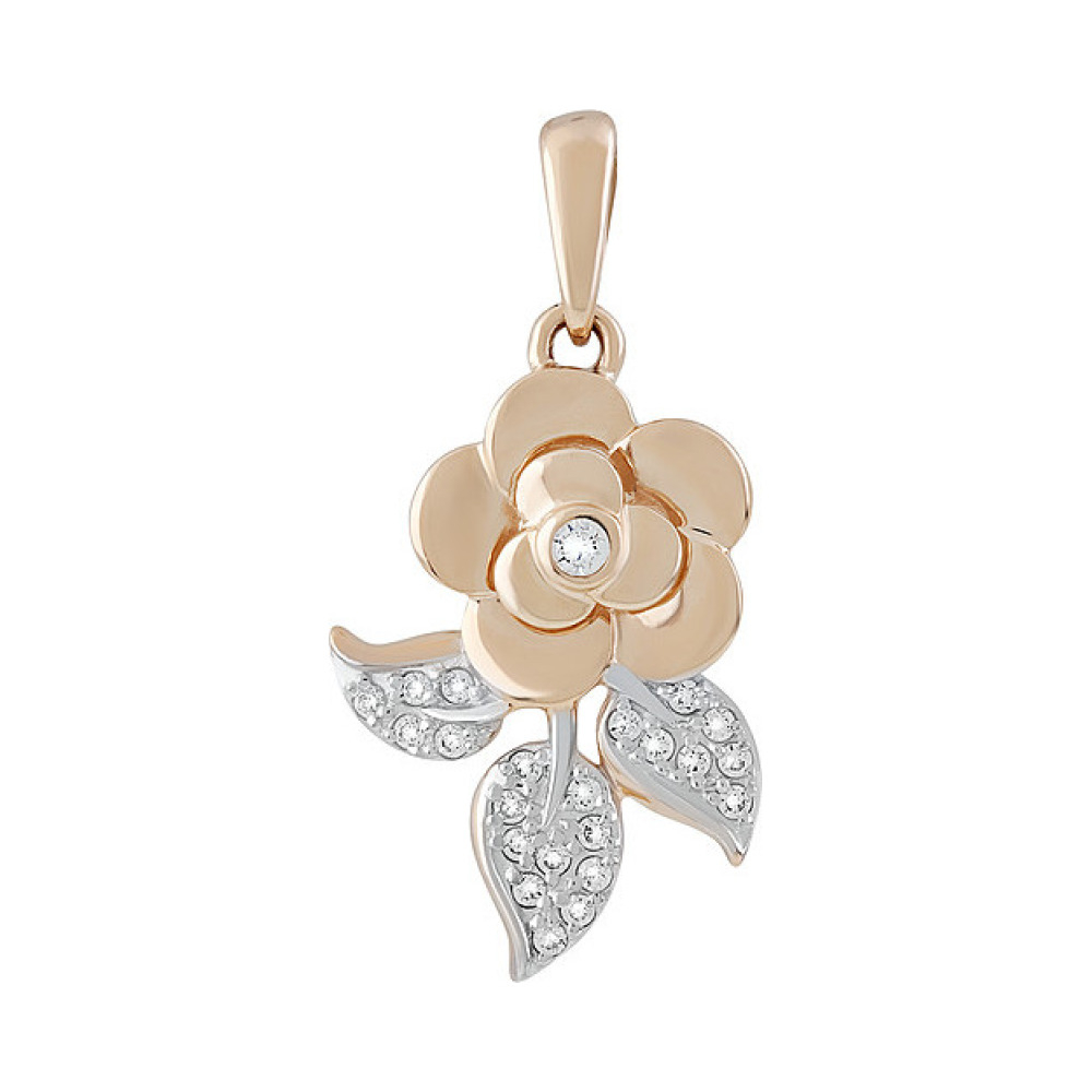 Золотая подвеска с фианитом № 135439