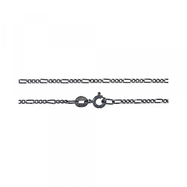 Серебряная цепь фигаро 3 черненый № 79545