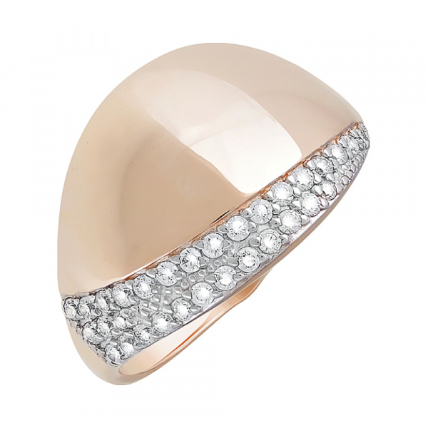 Золотое кольцо с фианитами № 124017