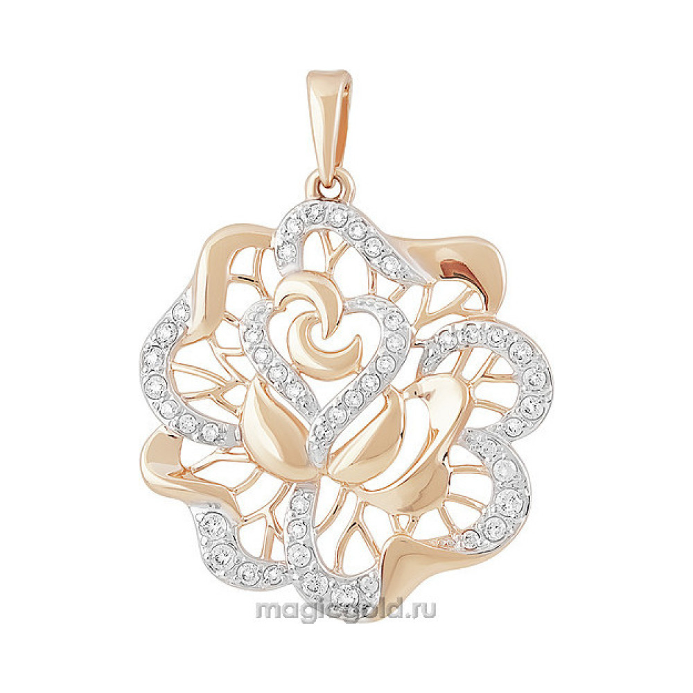 Золотая подвеска с фианитом № 155714