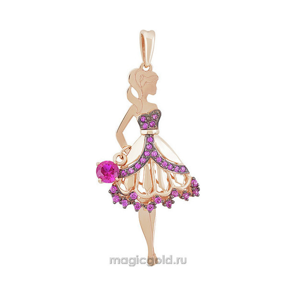 Золотая подвеска с фианитом № 155867