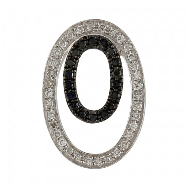 Золотая подвеска с чёрными и белыми бриллиантами № 107034