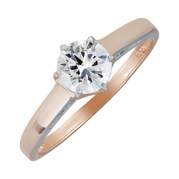 Золотое кольцо с фианитом № 138025