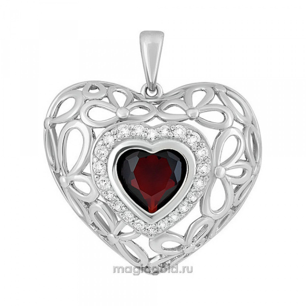 Серебряная подвеска с алпанитом и фианитом № 134775