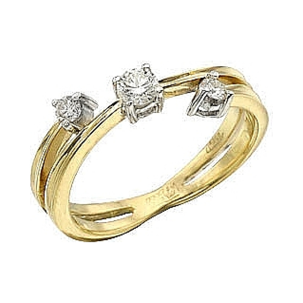 Золотое кольцо с бриллиантом № 102475