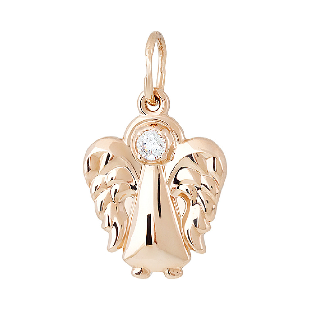 Золотая подвеска с фианитом № 130108