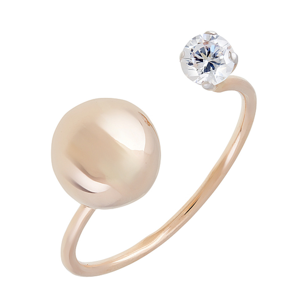 Золотое кольцо с фианитом № 126660