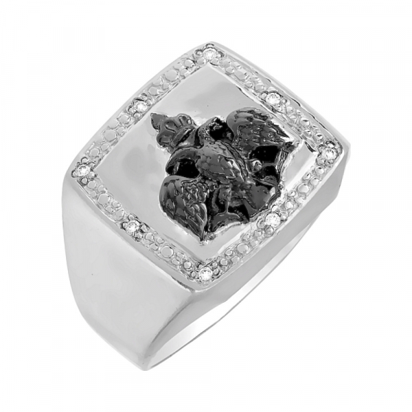 Серебряное кольцо с фианитом № 83797