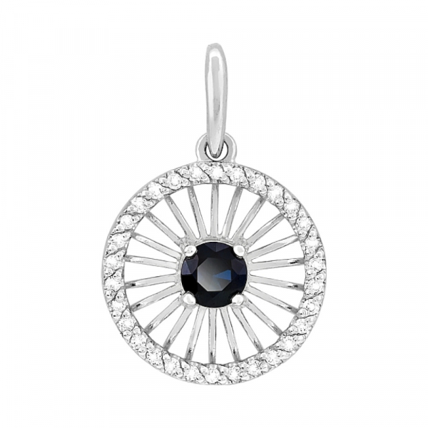 Золотая подвеска с бриллиантом и сапфиром № 116594