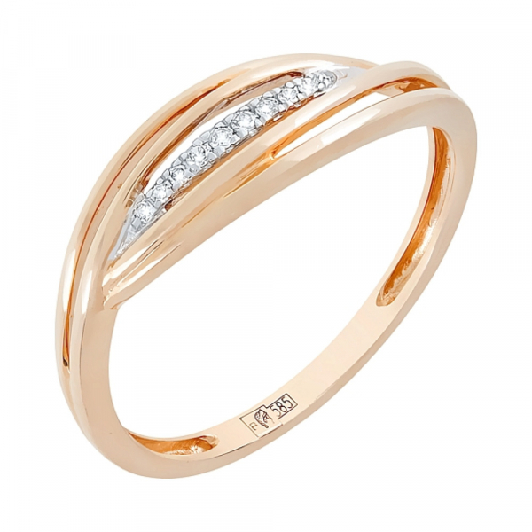 Золотое кольцо с бриллиантом № 104962