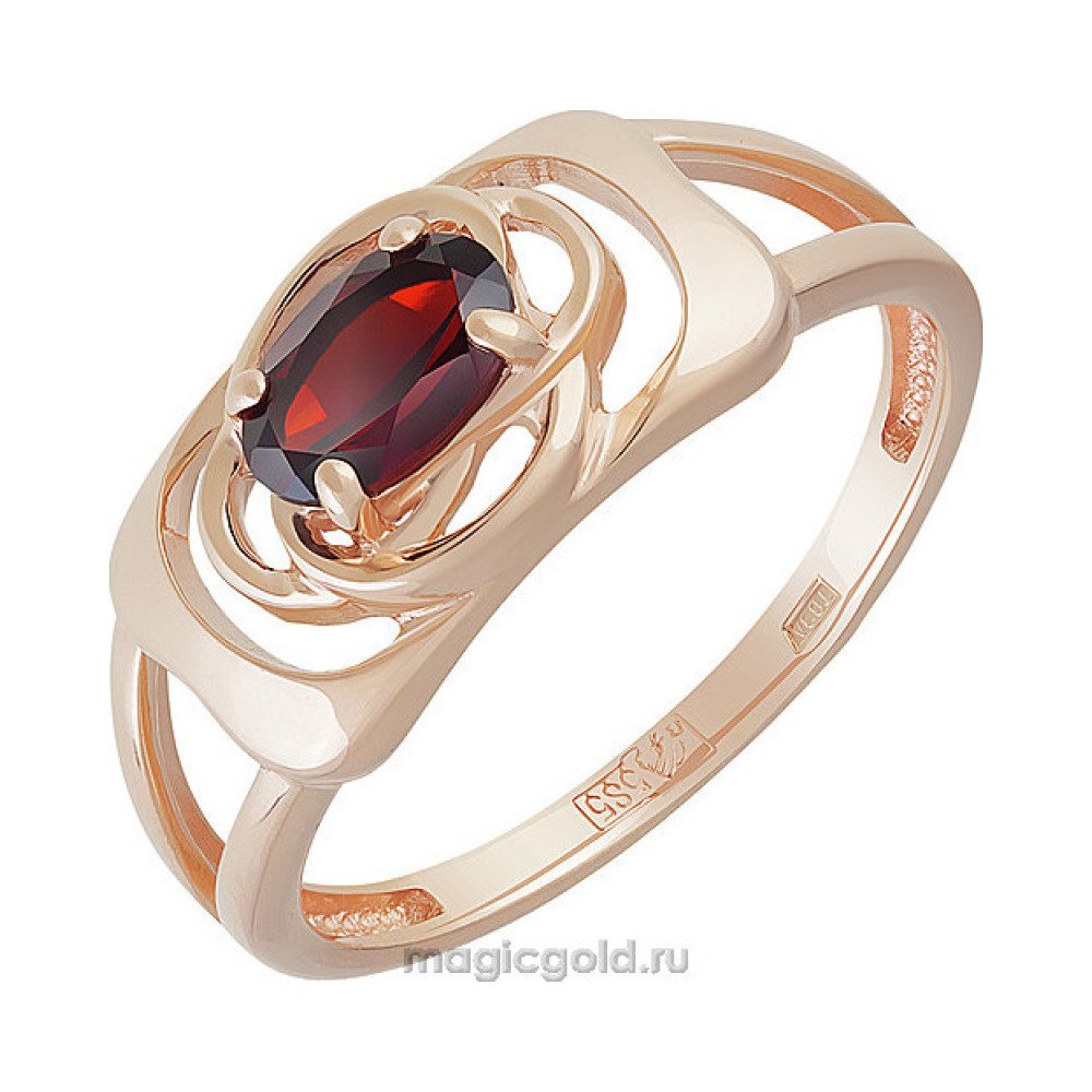 Золотое кольцо с гранатом № 159598