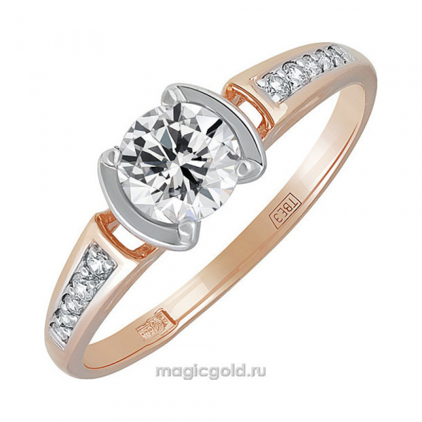 Золотое кольцо с фианитом № 140424