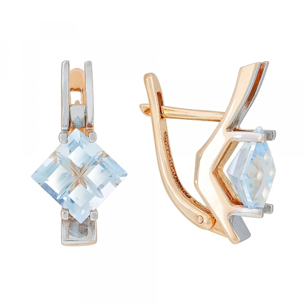 Золотые серьги с топазом № 50860