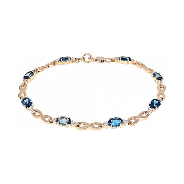 Золотой браслет с топазом и фианитом № 115498