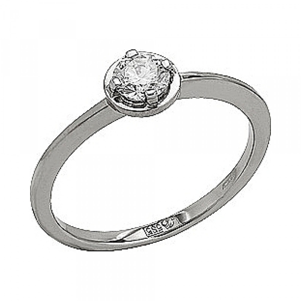 Золотое кольцо с бриллиантом № 77537