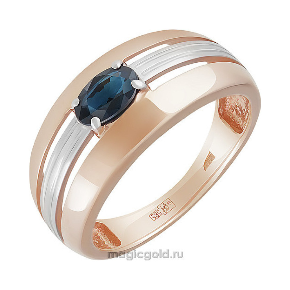 Золотое кольцо с сапфиром № 160730