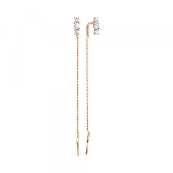 Золотые серьги с фианитом № 134530