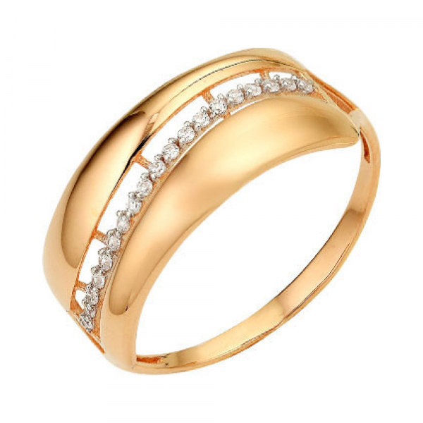 Золотое кольцо с фианитом № 139379