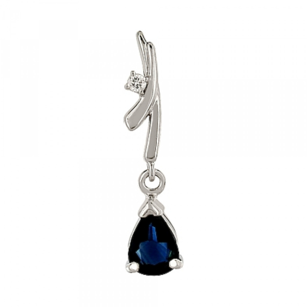 Золотая подвеска с бриллиантом и сапфиром № 86037