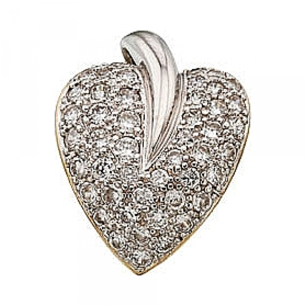 Серебряная подвеска с фианитом и золотым покрытием № 30881