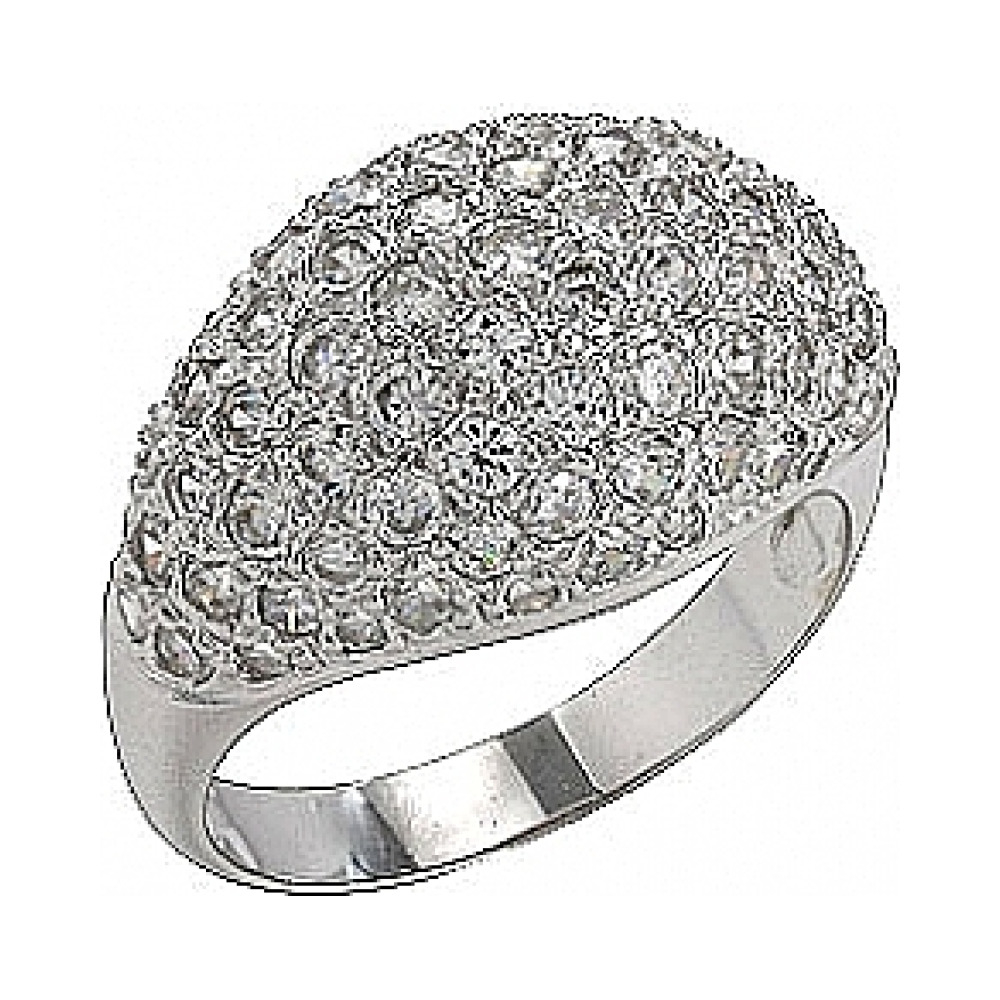 Серебряное кольцо с фианитом № 75135