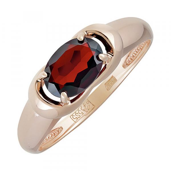 Золотое кольцо с гранатом № 137842