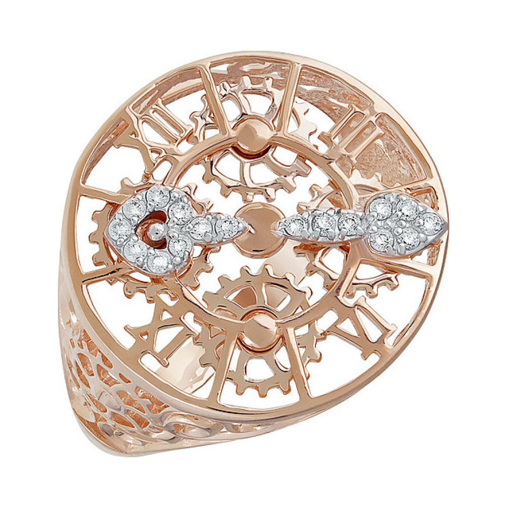 Золотое кольцо с фианитом № 138267